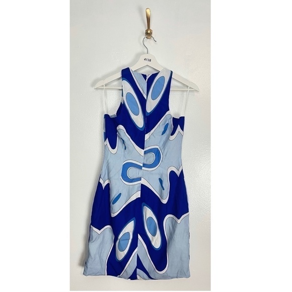 SARA BATTAGLIA Abstract Tank Dress in Blue Size IT 40 // US 4 - Picture 8 of 12